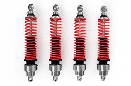shiny shock absorbers  isolated on white background