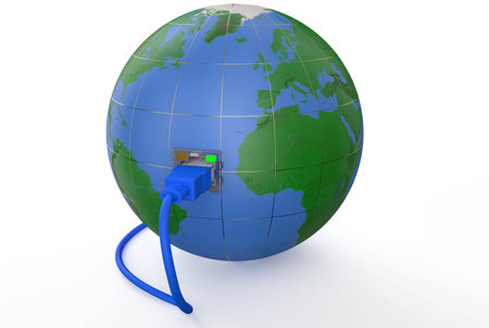 global network connection concept isolated on white backgroundの写真素材