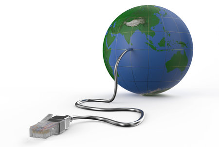global network connection concept isolated on white backgroundの写真素材