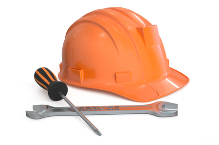 service and repair concept isolated on white backgroundの写真素材