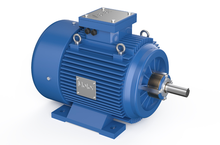Industrial electric motors isolated on white の写真素材