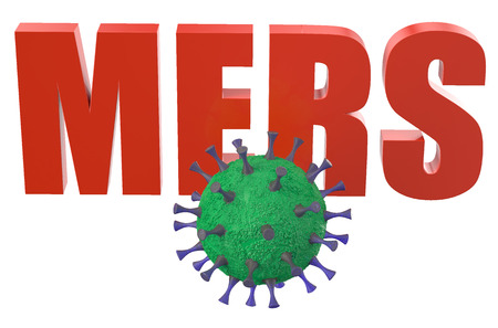 MERS virus concept isolated on white backgroundの写真素材