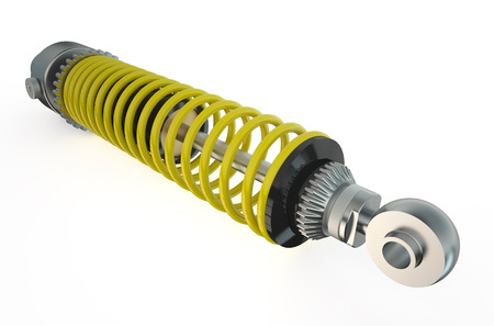 one shock absorber  isolated on white backgroundの写真素材