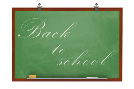 Back to school concept on blackboard isolated on white background