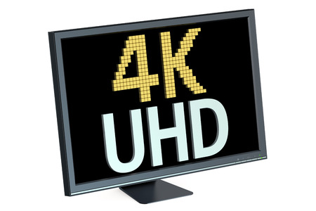 4K Ultra HD concept  isolated on white backgroundの写真素材