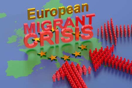 European Migrant Crisis conceptの写真素材
