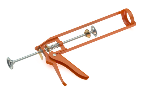 Silicone gun isolated on white backgroundの写真素材