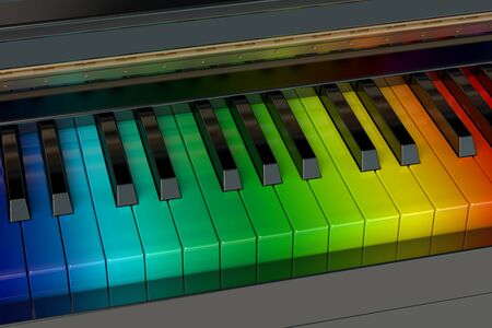the rainbow pianoの写真素材
