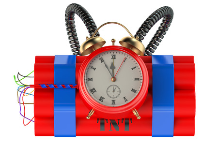 Timer bomb isolated on white background