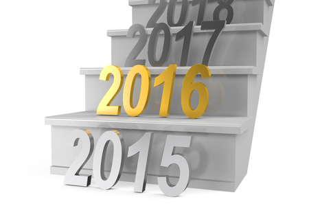New Year 2016 concept isolated on white background