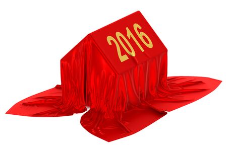 House 2016 covered red fabric
