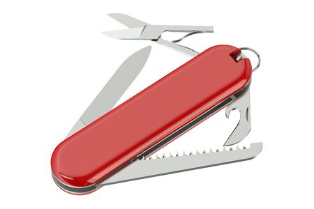 swiss knife isolated on white background