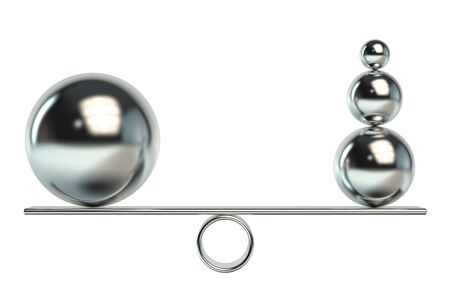 Balance concept with balls, 3D rendering isolated on white background
