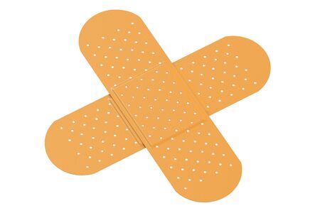 Adhesive bandages, 3D rendering isolated on white backgroundの写真素材
