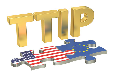 Transatlantic Trade and Investment Partnership TTIP concept, 3D renderingの写真素材