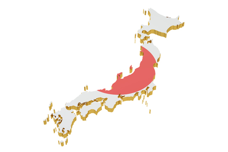 Japan map isolated on white backgroundの写真素材