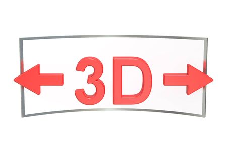 3D Virtual Tour concept, 3D rendering isolated on white background