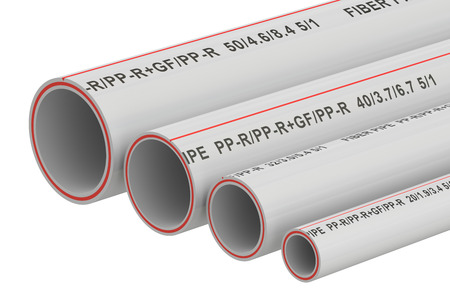 Composite Pipes, 3D rendering isolated on white background