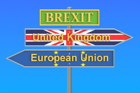 Brexit referendum concept, 3D rendering isolated on white backgroundの写真素材