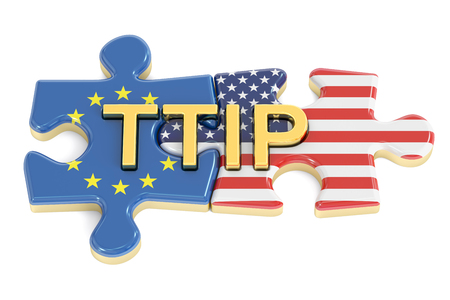 Transatlantic Trade and Investment Partnership TTIP concept, 3D renderingの写真素材