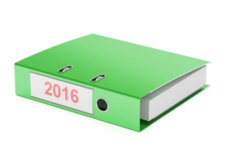 2016 ring binder, report concept. 3D rendering isolated on white background