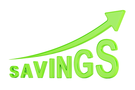 savings concept, 3D rendering isolated on white backgroundの写真素材