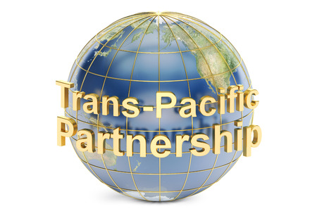 Trans-Pacific Partnership concept, 3D rendering isolated on white background