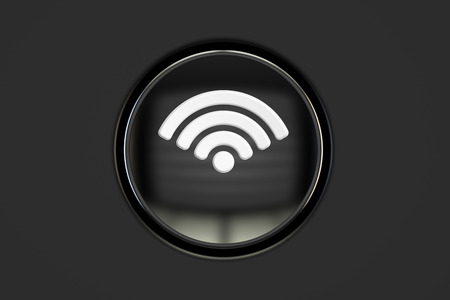 Wi-Fi push button, 3D renderingの写真素材