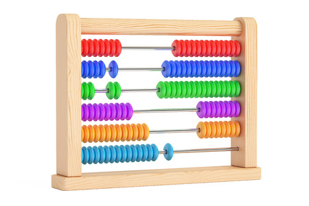 Toy Abacus, 3D rendering isolated on white backgroundの写真素材