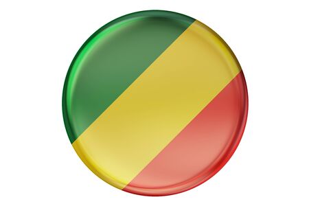 Badge with flag of Congo, 3D rendering  isolated on white backgroundの写真素材