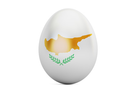 Easter egg with flag of Cyprus, 3D renderingの写真素材