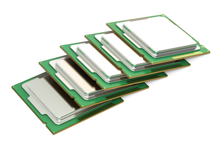 CPU computer processor units, 3D rendering  isolated on white background