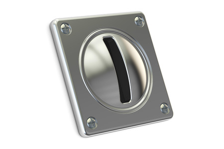 Coin Acceptor for reception of payments, 3D rendering isolated on white background