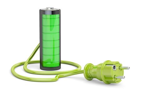 Battery charge concept, 3D rendering isolated on white background