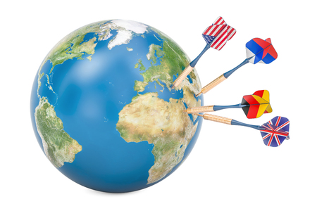 Global politic and political target concept, 3D renderingの写真素材