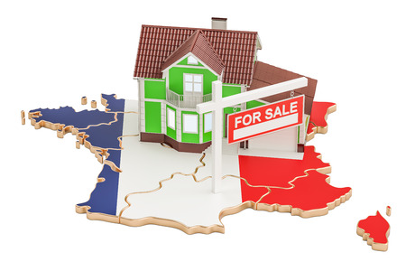 Property for sale and rent in France concept, 3D renderingの写真素材