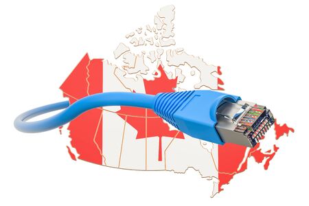 Internet service provider in Canada concept, 3D rendering isolated on white background