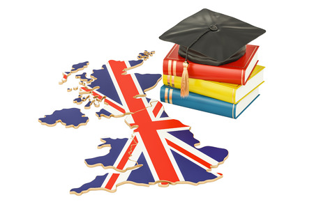 Education in Great Britain concept, 3D rendering isolated on white backgroundの写真素材