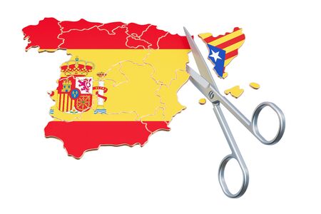 Catalonia independence concept, 3D rendering isolated on white backgroundの写真素材
