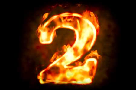 Fire number 2 of burning flame light, 3D renderingの写真素材