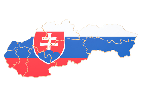 Map of Slovakia, 3D rendering isolated on white backgroundの写真素材