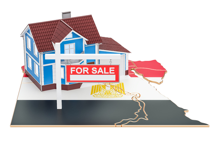 Property for sale and rent in Egypt concept. Real Estate Sign, 3D rendering isolated on white backgroundの写真素材