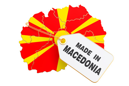 Made in Macedonia concept, 3D rendering isolated on white backgroundの写真素材
