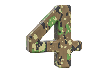Camouflage army number 4, 3D rendering isolated on white background
の写真素材