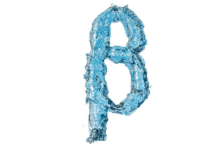 Water Greek letter beta, 3D rendering isolated on white backgroundの写真素材