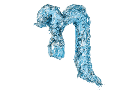 Water Greek letter eta, 3D rendering isolated on white backgroundの写真素材
