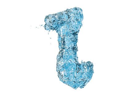Water Greek letter iota, 3D rendering isolated on white backgroundの写真素材