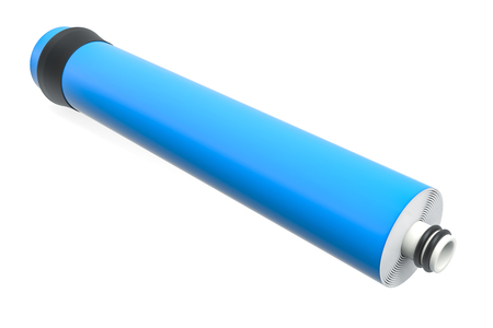 Cartridge membrane for water filtration RO (reverse osmosis), 3D rendering isolated on white backgroundの写真素材