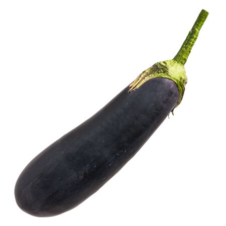 Eggplant close-up 3d rendering with realistic texture isolated on white backgroundの写真素材
