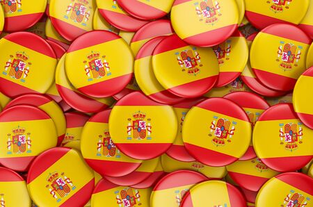 Badges with flag of Spain, 3D renderingの写真素材